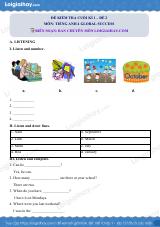 Đề thi học kì 1 Tiếng Anh 4 Global Success - Đề số 3